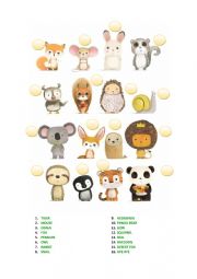 English Worksheet: PUT THE NUMBER NEXT TO THE RIGHT ANIMAL