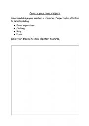English Worksheet: Create your own Vampire