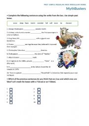 English Worksheet: Myth Busters