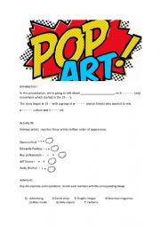 English Worksheet: Introduction : Pop Art