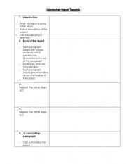 English worksheet: Information Report