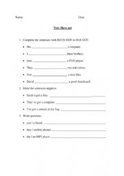 English Worksheet: 