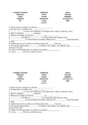 English Worksheet: Grade 7, new words, topic 