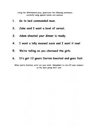 Punctuation Activity