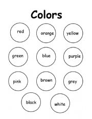 English Worksheet: Color