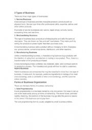 Types of business and business organization