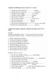 English Worksheet: For, Since and Ago