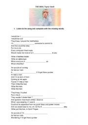 English Worksheet: The Man, song by Taylor Swift