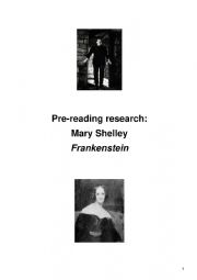 English Worksheet: Pre-reading research: Mary Shelley  Frankenstein 