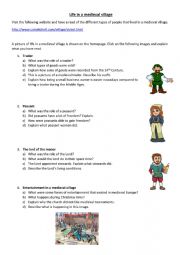 English Worksheet: Life in a medieval village
