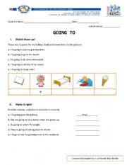 English Worksheet: going to 