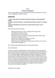 English Worksheet: Grade 6 Poetry Analysis
