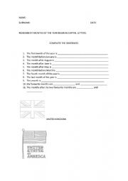 English Worksheet: Months of the Year