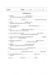 English Worksheet: Conditionals Test