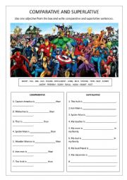 English Worksheet: Comparative - Marvel