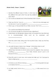 English Worksheet: Modern Family - Vocabulary worksheet