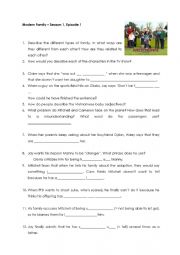 Modern Family - Vocabulary worksheet