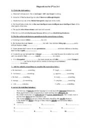 English Worksheet: DIAGNOSTIC TEST