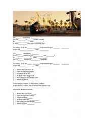 English Worksheet: Song Shallow