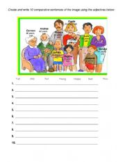 English Worksheet: COMPARATIVE FAMILY