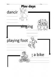 English Worksheet: Play day