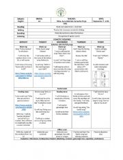 Lesson plan colors