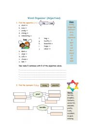 English Worksheet: Adjectives _ Mind Map _ Worksheet
