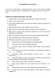 English Worksheet: Julie and Julia: Film worksheet