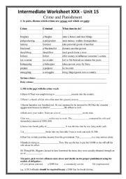 English Worksheet: Crime and Punishment