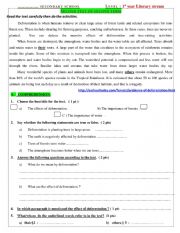 English Worksheet: Deforestation