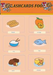English Worksheet: Flashcards about foods