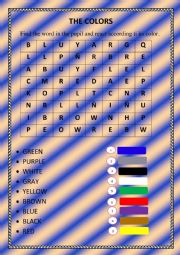 English Worksheet: The colors