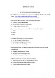 English Worksheet: Consumerism