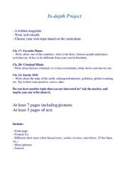English Worksheet: Project; make a magazine