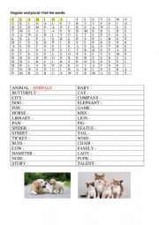 English Worksheet: Singular and plural