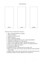 English Worksheet: Three classmates - worksheet for practice comperaatives and superlatives
