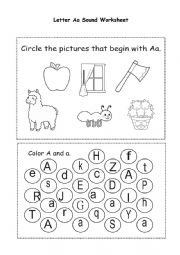 Letter Aa Sound Worksheet