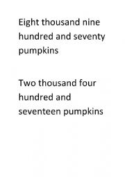 English Worksheet: Having fun making big numbers!