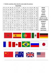 countries wordsearch