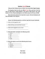 English Worksheet: Reading Comprehension 