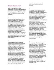 English Worksheet: Robots Reading