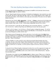 English Worksheet: The Free Boutique