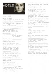 English Worksheet: Adele