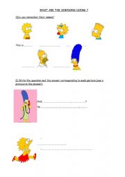 English Worksheet: What ares the Simpsons doing?