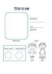 English Worksheet: This is me