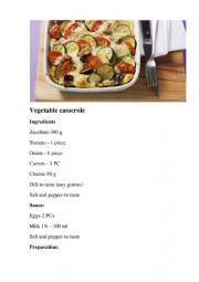 English Worksheet: recipe