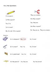 English Worksheet: Yes No Questions 