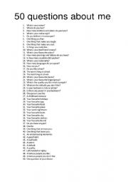 50 questions about me