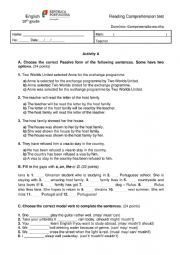 English Worksheet: Test paper - Teen worries