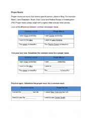 English Worksheet: Proper nouns lesson